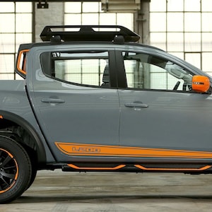 Nuovo kit di adesivi grafici per decalcomanie con strisce laterali superiori compatibile con Mitsubishi L200