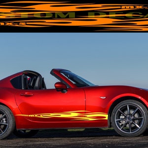 Nuovo kit di adesivi grafici per decalcomanie con strisce laterali superiori compatibile con Mazda Mx-5