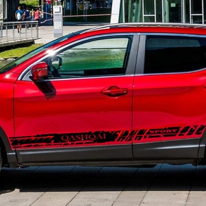Nuovo kit di adesivi grafici per decalcomanie con strisce laterali superiori compatibile con Nissan Qashqai