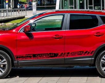 Nuevo kit de calcomanías gráficas con franja lateral superior compatible con Nissan Qashqai