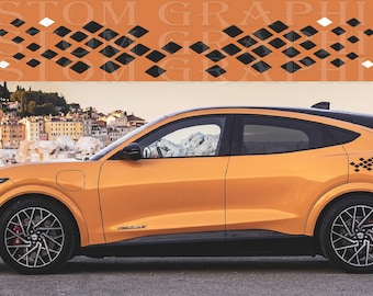 Strisce adesive sportive laterali per porte compatibili con Ford Mustang Mach E GT 2021