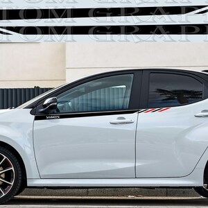 Nuovo kit di adesivi grafici per decalcomanie con strisce laterali superiori compatibile con Toyota GR Yaris