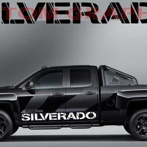 Nuevo kit de calcomanías gráficas con franja lateral superior compatible con Silverado