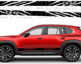 Set of Racing Side Stripes Decal Sticker Graphic Compatible with Mazda CX-50