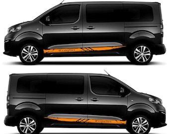 Nouveau kit d'autocollants graphiques à rayures latérales supérieures compatibles avec Peugeot Traveller
