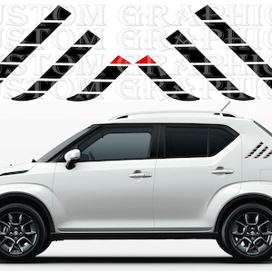 Nuovo kit di adesivi grafici per decalcomanie con strisce laterali superiori compatibile con Suzuki Ignis