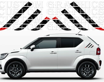 Custom Design body decals side stripe sticker logo graphics Compatible with Suzuki Ignis