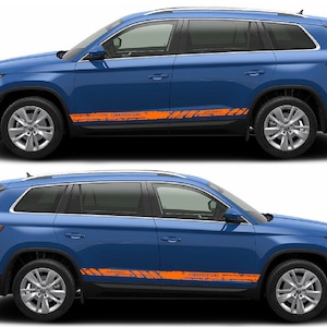 Nuovo kit di adesivi grafici per decalcomanie con strisce laterali superiori compatibile con Skoda Kodiaq