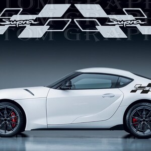 Nuovo kit di adesivi grafici per decalcomanie con strisce laterali superiori compatibile con Toyota Supra