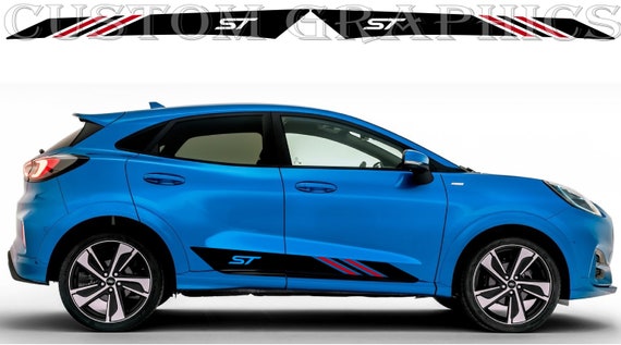 Ford Puma ST Side Stripe Decal Kit: Custom 2-Color Graphics