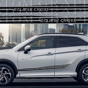 Pair of Sport Side Stripes Decal Sticker Vinyl Compatible with Mitsubishi Eclipse Cross 2022
