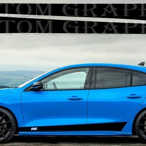 Nouveau kit d&#39;autocollants graphiques à rayures latérales supérieures compatibles avec Ford Focus ST RS