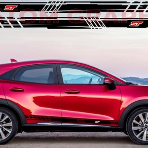 Nuovo kit di adesivi grafici per decalcomanie con strisce laterali superiori compatibile con Ford Puma