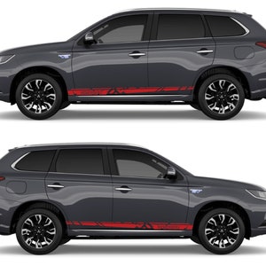 Nuovo kit di adesivi grafici per decalcomanie con strisce laterali superiori compatibile con Mitsubishi Outlander
