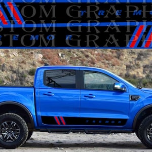 Nuovo kit di adesivi grafici per decalcomanie con strisce laterali superiori compatibile con Ford Ranger Tremor