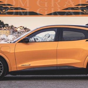 Naklejka graficzna na drzwi Zestaw pasków sportowych kompatybilny z Ford Mustang Mach E GT 2021