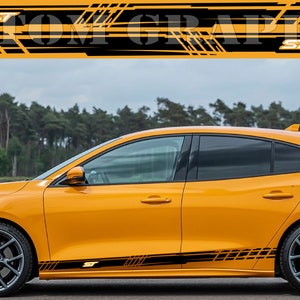 Nuovo kit di adesivi grafici per decalcomanie con strisce laterali superiori compatibile con Ford Focus ST RS