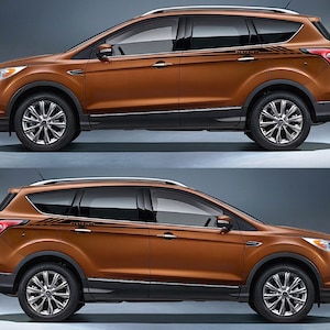 Nuovo kit di adesivi grafici per decalcomanie con strisce laterali superiori compatibile con Ford Kuga