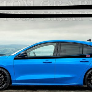 Nouveau kit d&#39;autocollants graphiques à rayures latérales supérieures compatibles avec Ford Focus ST RS