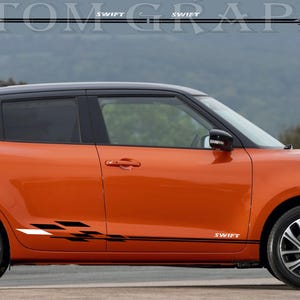 Nuovo kit di adesivi grafici per decalcomanie con strisce laterali superiori compatibile con Suzuki Swift