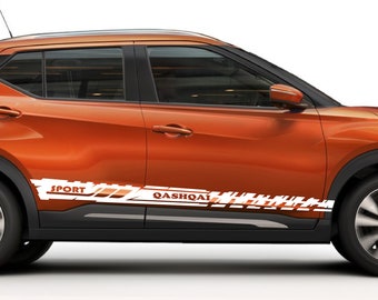 Nuevo kit de calcomanías gráficas con franja lateral superior compatible con Nissan Qashqai