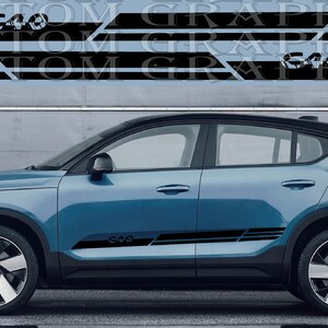 C40 Recharge Side Stripe Decal Set: Sport Racing Design