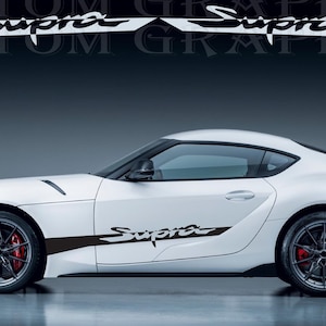Nuovo kit di adesivi grafici per decalcomanie con strisce laterali superiori compatibile con Toyota Supra
