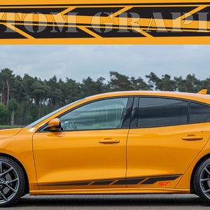 Nuovo kit di adesivi grafici per decalcomanie con strisce laterali superiori compatibile con Ford Focus ST RS