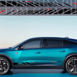 Nuovo kit di adesivi grafici per decalcomanie con strisce laterali superiori compatibile con Peugeot 408