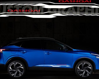 Exclusive Pair of Sport Side Stripes Decal Sticker Vinyl Compatible with Qashqai