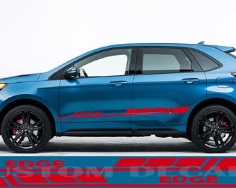 Nouveau kit d'autocollants graphiques à rayures latérales supérieures compatibles avec Ford Edge