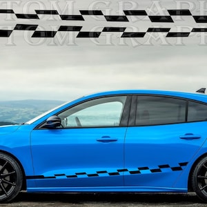 Nouveau kit d&#39;autocollants graphiques à rayures latérales supérieures compatibles avec Ford Focus ST RS