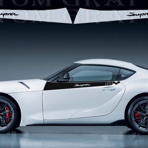 Nuovo kit di adesivi grafici per decalcomanie con strisce laterali superiori compatibile con Toyota Supra