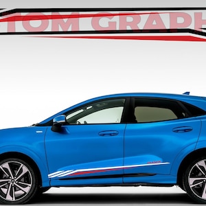 Nuovo kit di adesivi grafici per decalcomanie con strisce laterali superiori compatibile con Ford Puma