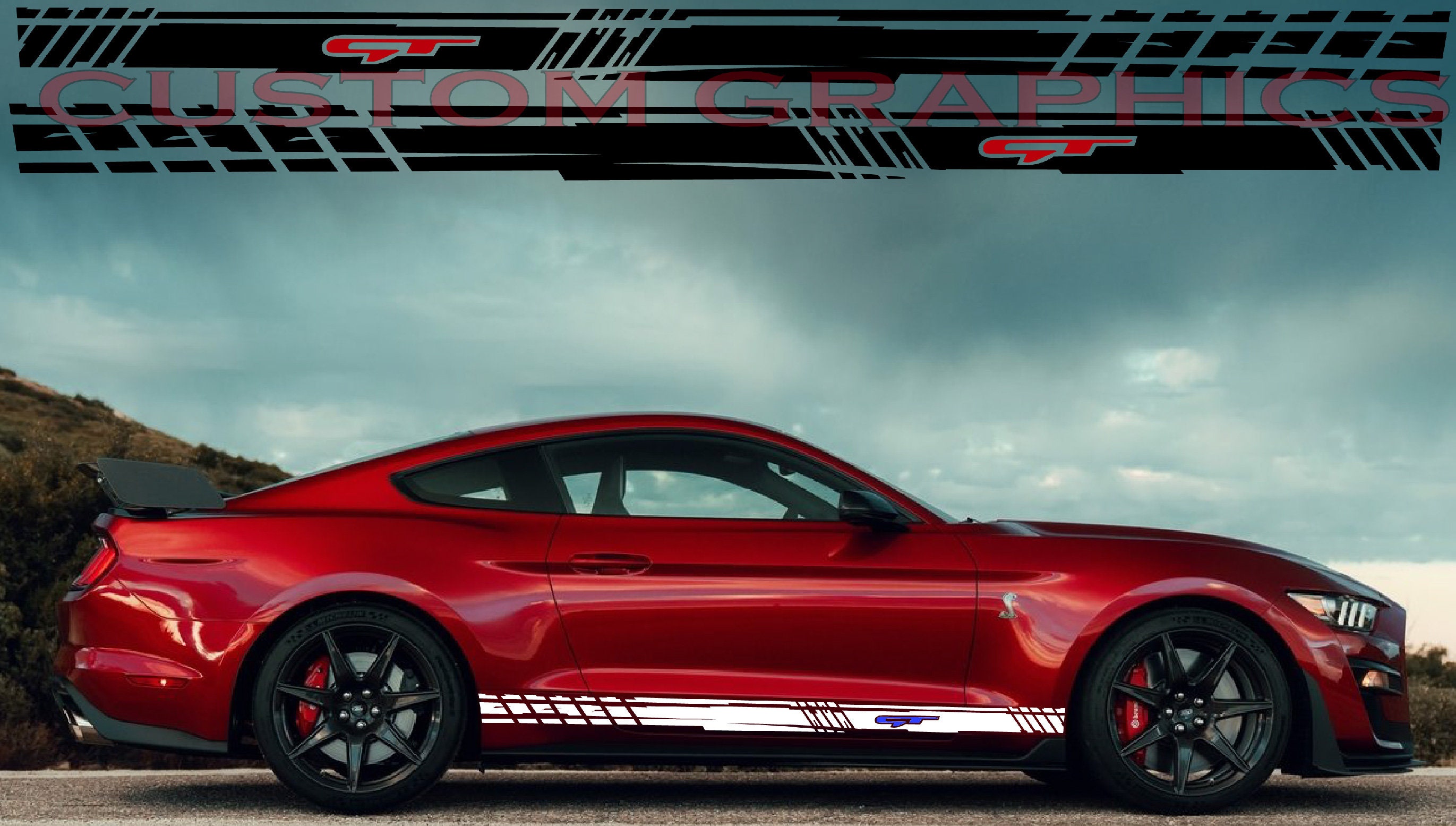 Ford Mustang Side Decal Kit – Glossy Vinyl Graphics For Rear Fender Stripe & Bumper Wrap