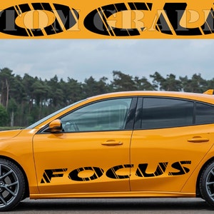 Nuovo kit di adesivi grafici per decalcomanie con strisce laterali superiori compatibile con Ford Focus ST RS