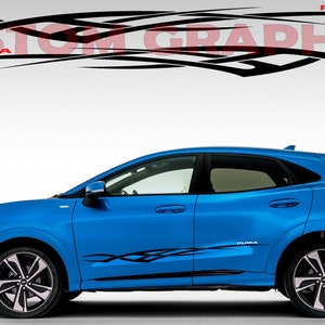 Nuovo kit di adesivi grafici per decalcomanie con strisce laterali superiori compatibile con Ford Puma
