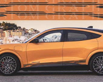 Adesivo per porta laterale sportiva design racing compatibile con Ford Mustang Mach E GT 2021