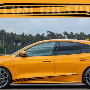 Nouveau kit d&#39;autocollants graphiques à rayures latérales supérieures compatibles avec Ford Focus ST RS