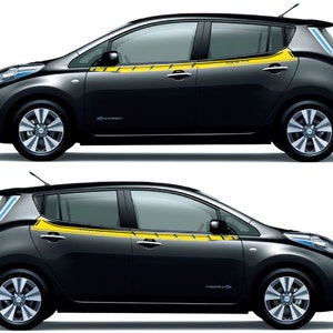 Nuovo kit di adesivi grafici per decalcomanie con strisce laterali superiori compatibile con Nissan Leaf