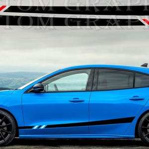 Nouveau kit d&#39;autocollants graphiques à rayures latérales supérieures compatibles avec Ford Focus ST RS