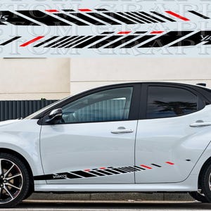Nuovo kit di adesivi grafici per decalcomanie con strisce laterali superiori compatibile con Toyota GR Yaris