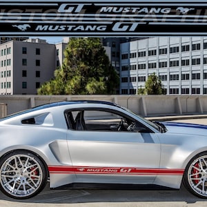 Nuovo kit di adesivi grafici per decalcomanie con strisce laterali superiori compatibile con Ford Mustang GT