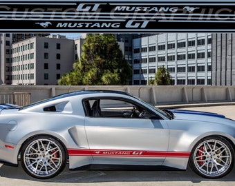 Ford Mustang GT Side Stripe Decal Set: Sport Racing Design