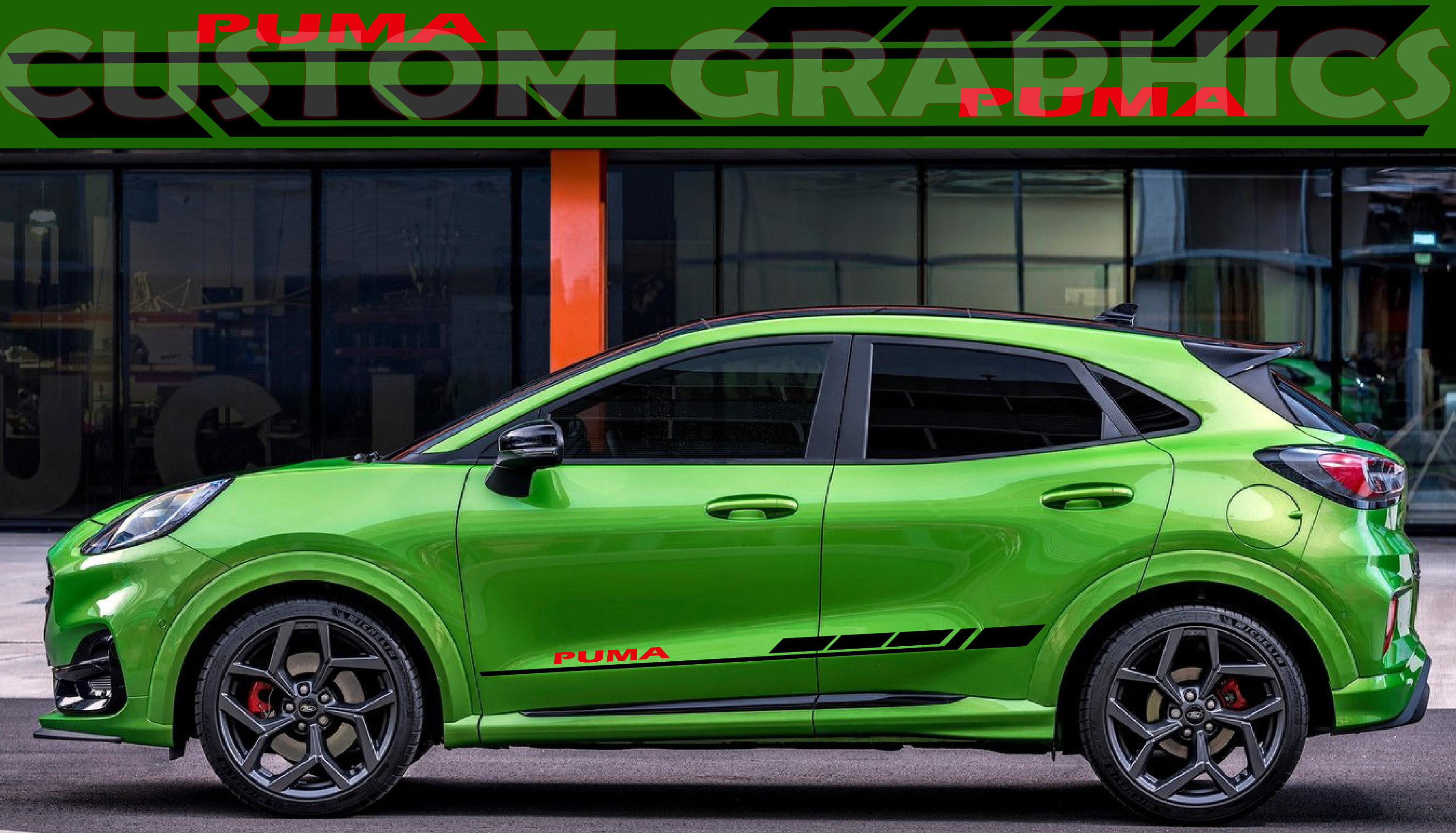 Exclusive Pair of Sport Side Stripes Decal Sticker Vinyl high quality Compatible with Ford Puma