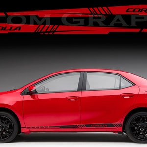 Nuovo kit di adesivi grafici per decalcomanie con strisce laterali superiori compatibile con Toyota Corolla