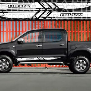 Nuovo kit di adesivi grafici per decalcomanie con strisce laterali superiori compatibile con Toyota Hilux