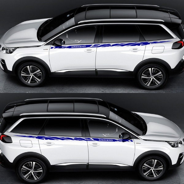 Pair of Sport Side Stripes Decal Sticker Vinyl high quality Compatible with Peugeot 5008