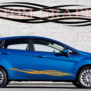 Nuovo kit di adesivi grafici per decalcomanie con strisce laterali superiori compatibile con Ford Fiesta