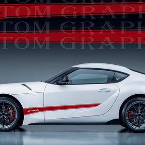 Nuovo kit di adesivi grafici per decalcomanie con strisce laterali superiori compatibile con Toyota Supra